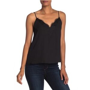 Socialite Black Lace Trim Cami Tank - Medium
